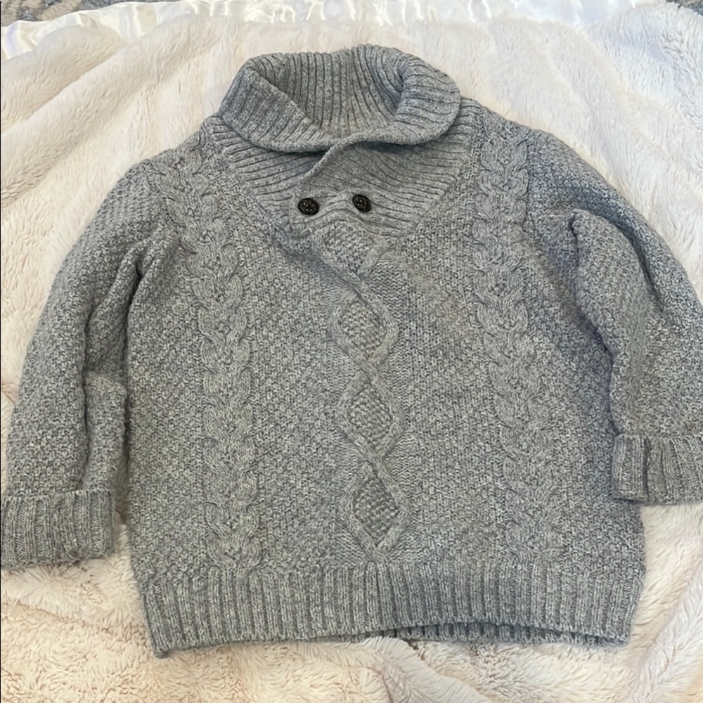 Janie and Jack Gray Cable Knit Sweater